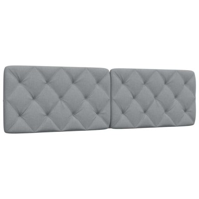 Cabecero de cama acolchado tela gris claro 180 cm