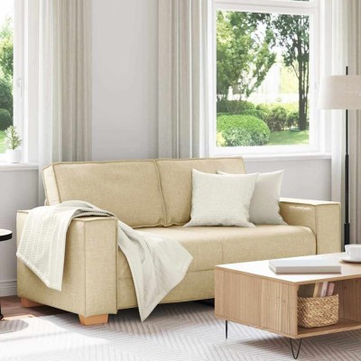 Sofá de 2 plazas   de tela color crema, 140 cm