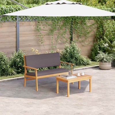 Banco de jardín con cojín Marrón Madera maciza de Acacia