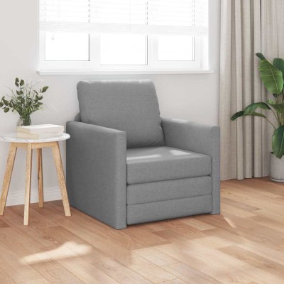 Sofá Cama con cojín Gris claro 74 x 77 x 81 cm tela
