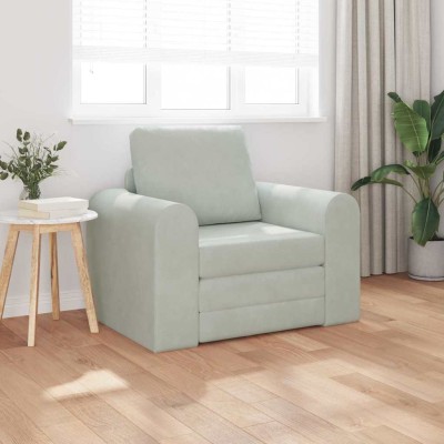 Sofá cama Gris claro 98 x 71 x 83 cm Terciopelo