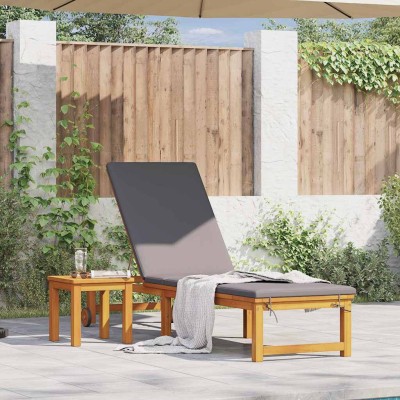 Tumbona Marrón 53 x 202 x 89cm Madera maciza de Acacia