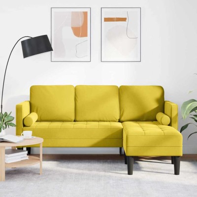 Juego de Sofá Amarillo 173 x 131 x 67 cm Terciopelo