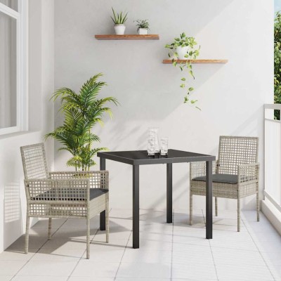 Silla de Jardín 2 pcs Gris Claro 53 x 60 x 85cm ratán sintético