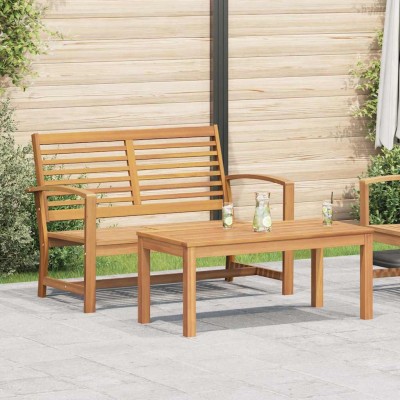 Conjunto de sofá de jardín 2 pcs Natural Madera de teca maciza
