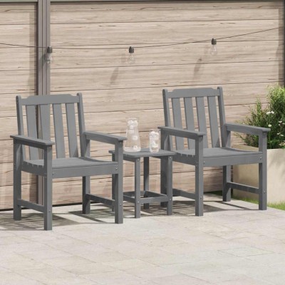Silla de comedor de jardín. 2 pcs Gris Claro 65.5 x 59 x 88cm