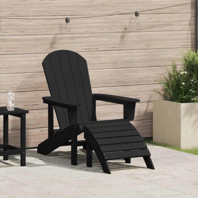 Silla Adirondack con cojín Negro 74 x 82 x 92cm Plástico