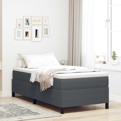Estructura de cama Gris oscuro 80 x 200 cm Telas de pana