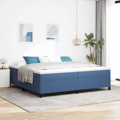 Estructura de cama Azul 200 x 200 cm Telas de pana