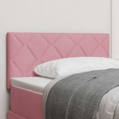 Cabecero Montaje en la pared Geométrico Rosa 90 cm Terciopelo