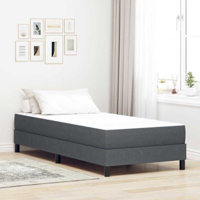 Colchón de Cama con colchón Gris 90 x 190 cm tela