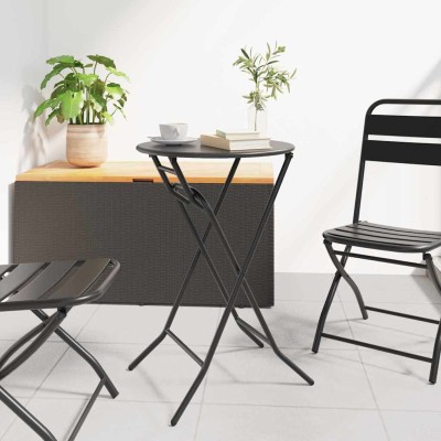 Mesa de Jardín Antracita 50 x 50 x 72 cm Acero