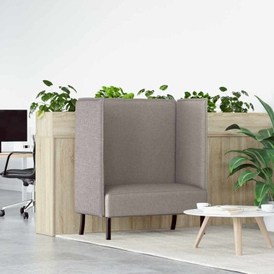 Sofa de Espalda Alta Taupé 109 x 56 x 121 cm tela