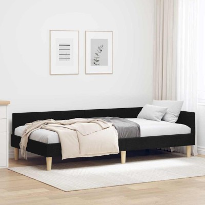 Estructura de cama en esquina Otro Manual Negro 100 x 200 cm