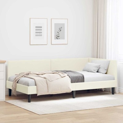 Estructura de cama en esquina Otro Manual Crema 100 x 200 cm