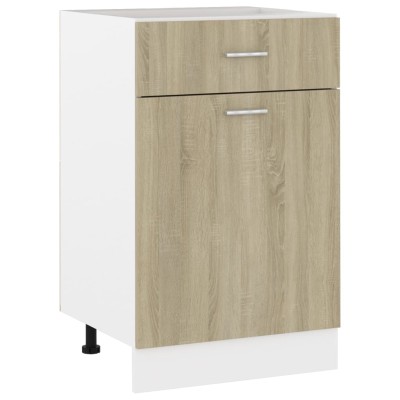 Mueble bajo con cajón "Lyon" de roble Sonoma, 50 x 46 x 81,5 cm, madera de ingeniería