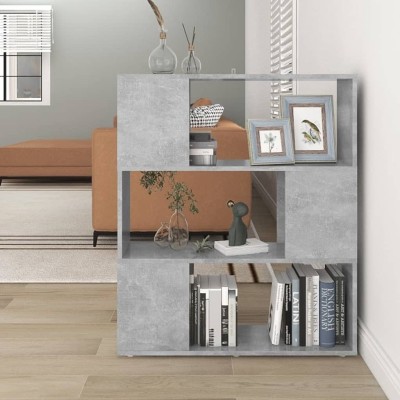 Librería separador contrachapada gris hormigón 80x24x94 cm